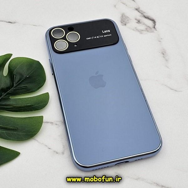 قاب گوشی iPhone 11 Pro آیفون مدل PVD اورجینال ضد خش پشت گلس شیشه ای Camera Lens محافظ لنز دار آبی سیرا کد 487